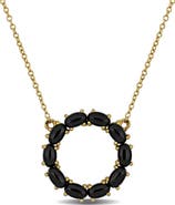 Julianna B. Black Onyx Circle Necklace Yellow Plated Sterling Silver