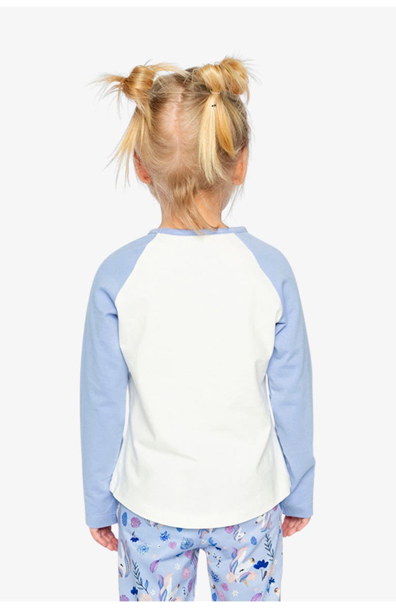 Deux par Deux Winged Glitter Contrast Raglan Organic Cotton Crew Neck T-Shirt, Alternate, color,