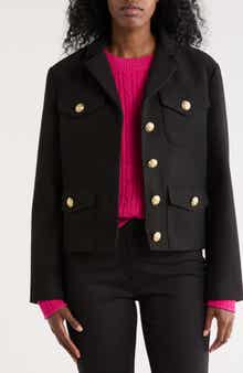 DKNY Jeans Crop Button Jacket