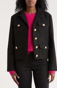 DKNY Jeans Crop Button Jacket