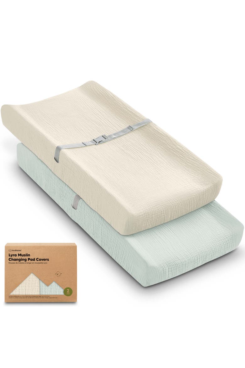 2-Pack Lyra Muslin Changing Pad Covers, Main, color, Willow