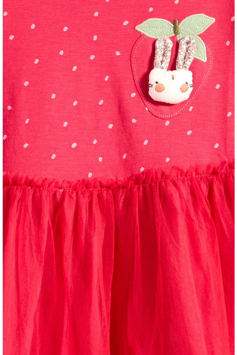 Kids' Dot Bunny Tulle Dress, Alternate, color, RED