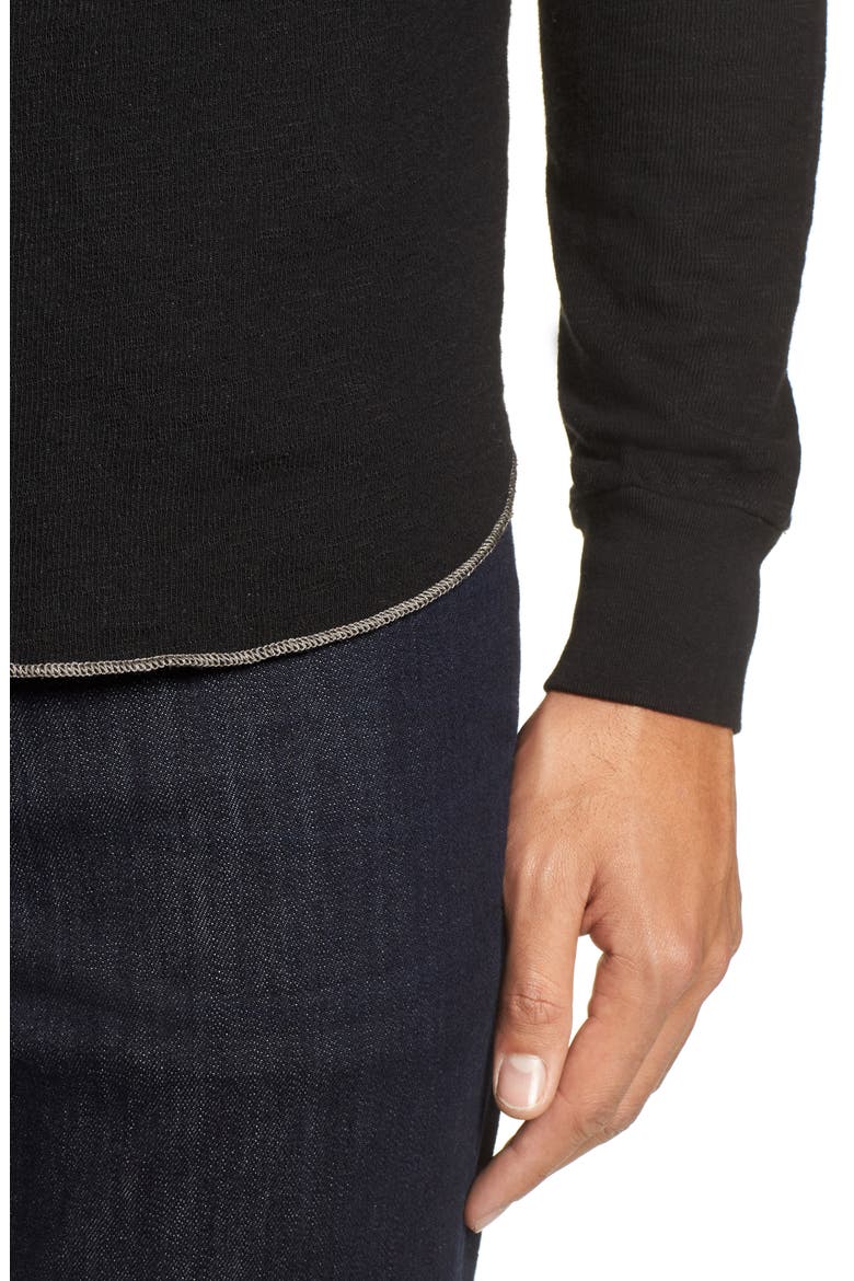 Double Layer Slim Crewneck T-Shirt, Alternate, color, BLACK
