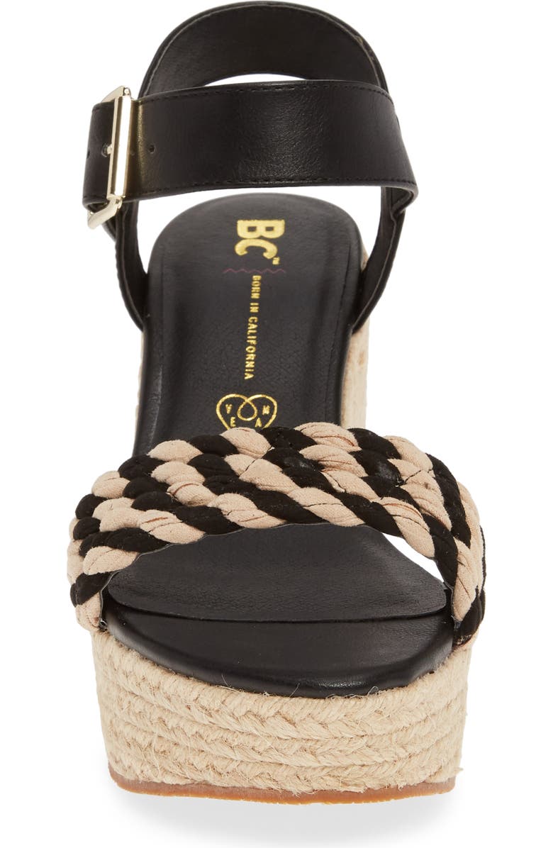 BC Footwear Dew Drops Vegan Espadrille Wedge Sandal, Alternate, color,