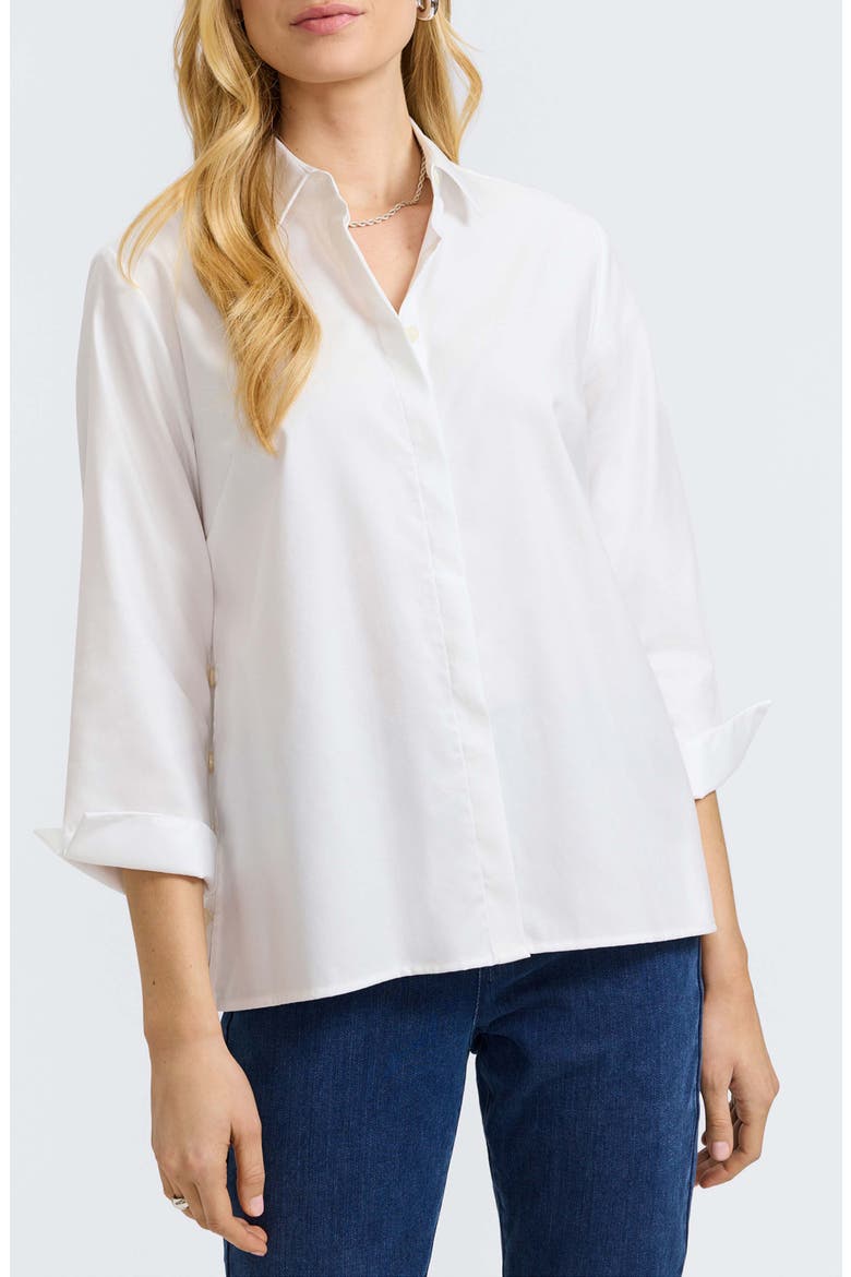 Beatrice Side Button Shirt, Main, color, WHITE