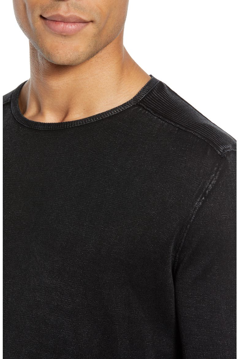 Walter Long Sleeve Acid Wash Crewneck T-Shirt, Alternate, color, BLACK