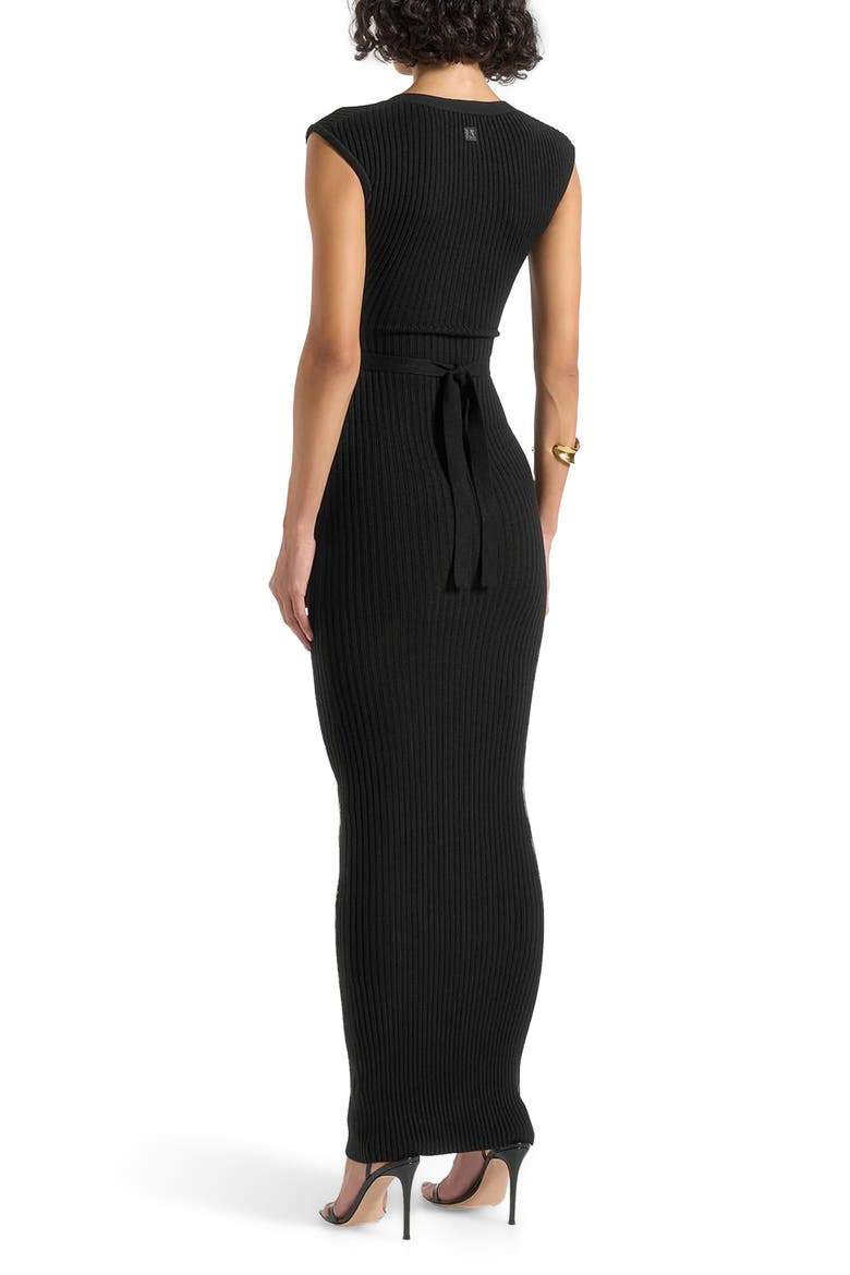 Helene Knitted Midaxi Dress with Belt, Alternate, color, Black