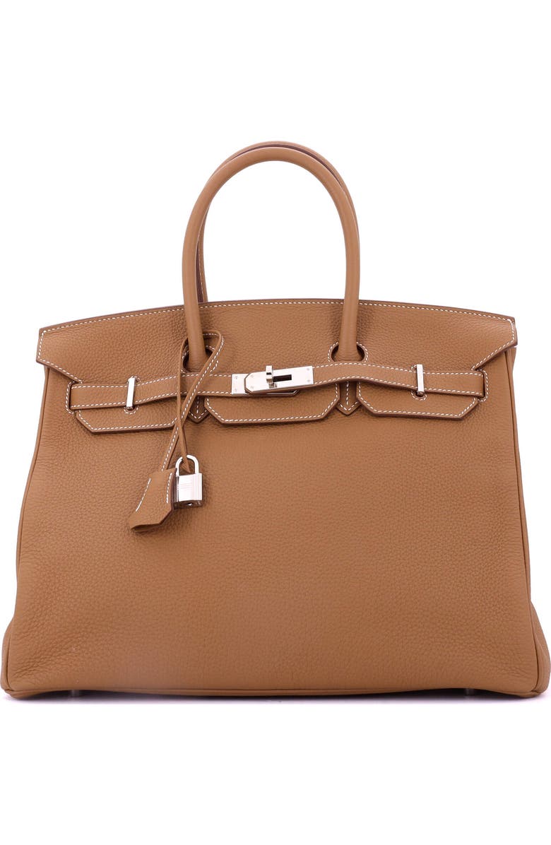 Pre-Owned Hermes Birkin Handbag Brown Togo with Palladium Hardware 35, Main, color,