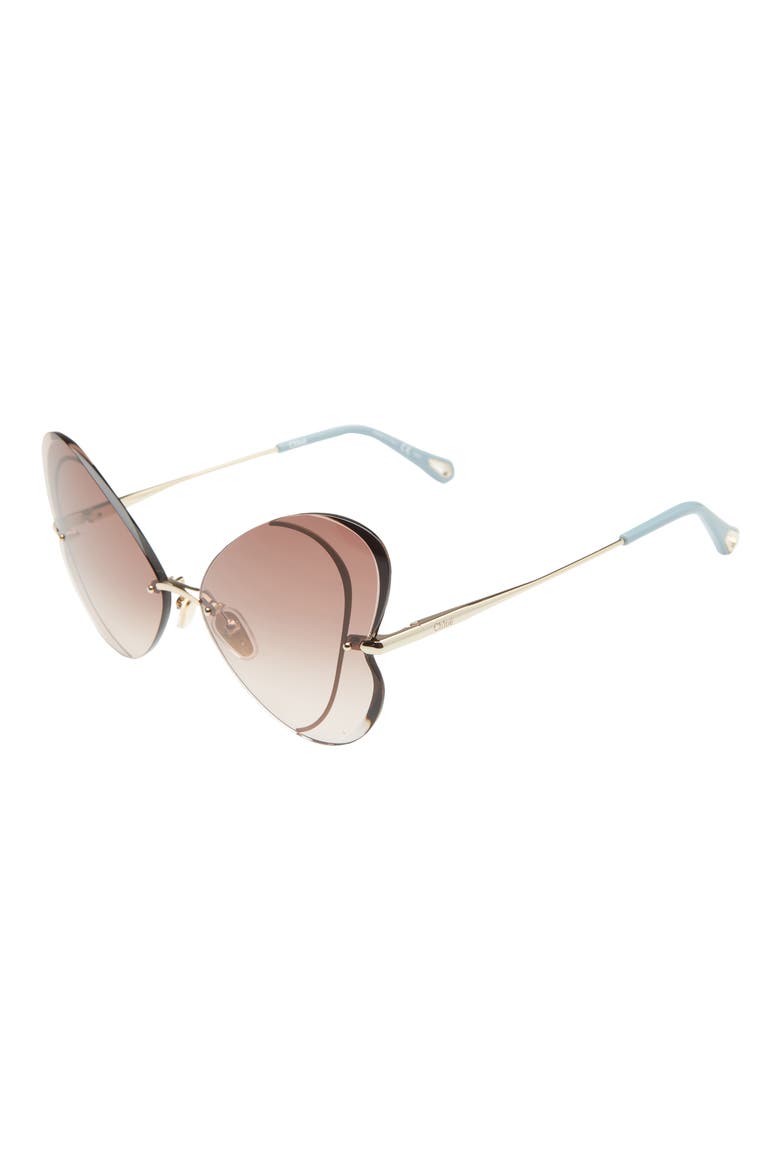 65mm Square Sunglasses, Alternate, color, GOLD