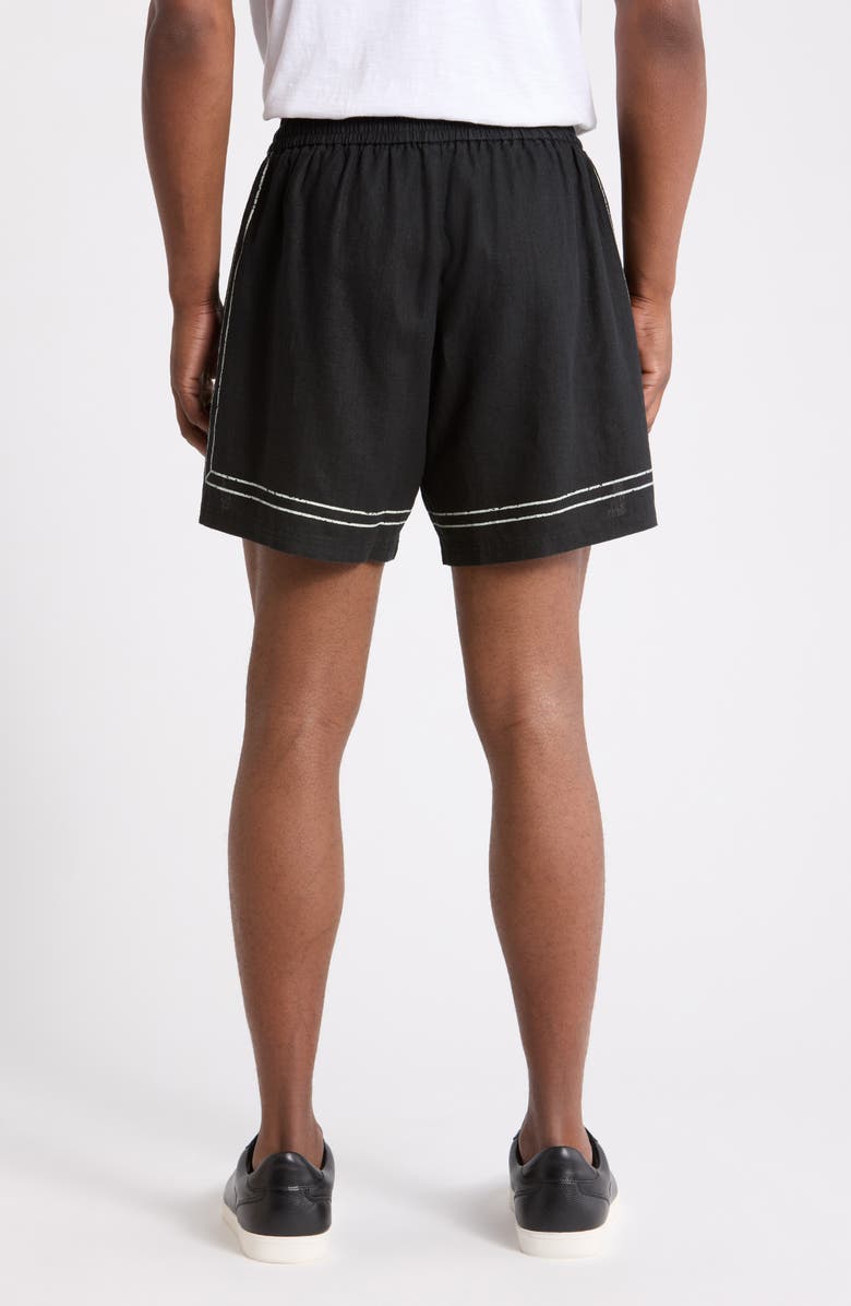 Represent Border Stripe Cotton Shorts, Alternate, color, Jet Black
