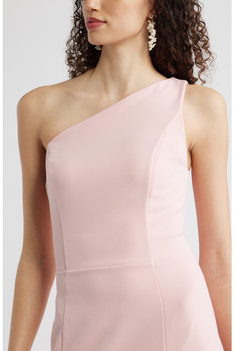 One-Shoulder Maxi Cocktail Dress, Alternate, color, PINK POWDER