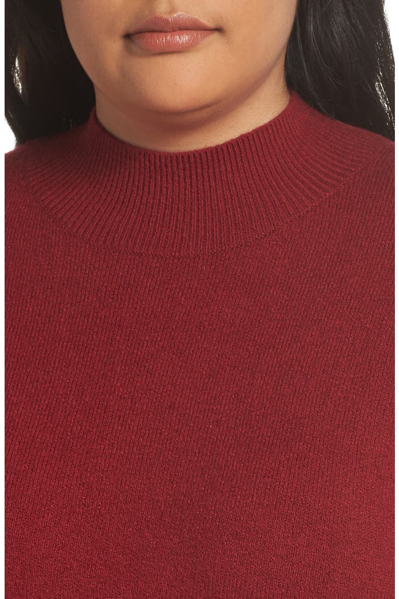 Mock Neck Sweater Dress, Alternate, color, RED TIBETAN