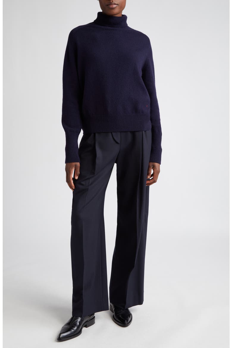 Pleated Wide Leg Trousers, Alternate, color, MIDNIGHT