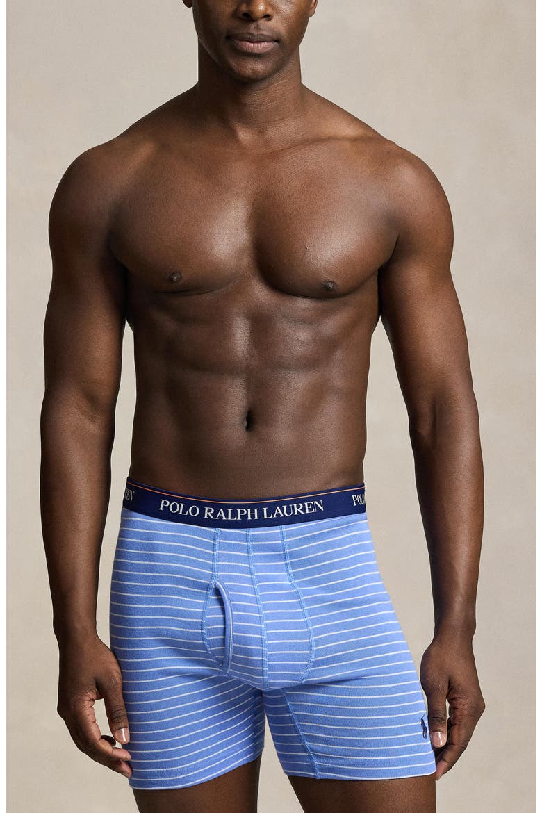 Assorted 3-Pack Classic Cotton Boxer Briefs, Alternate, color, BLUE WHITE STRIPE ROYAL ORANGE