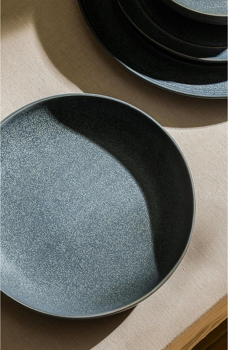 Stone Lain Elio Stoneware 4-Piece Pasta Bowl Set, Alternate, color, Blue