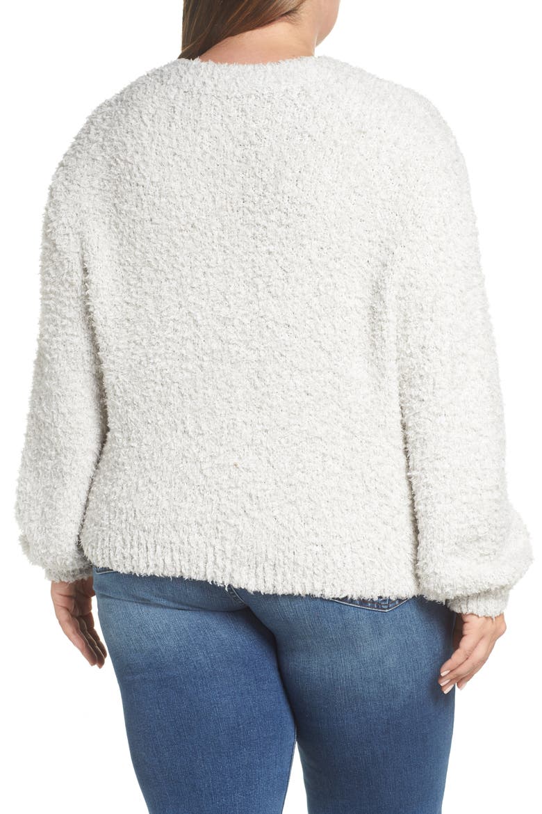 Fluffy Cardigan, Alternate, color, GREY CHIME