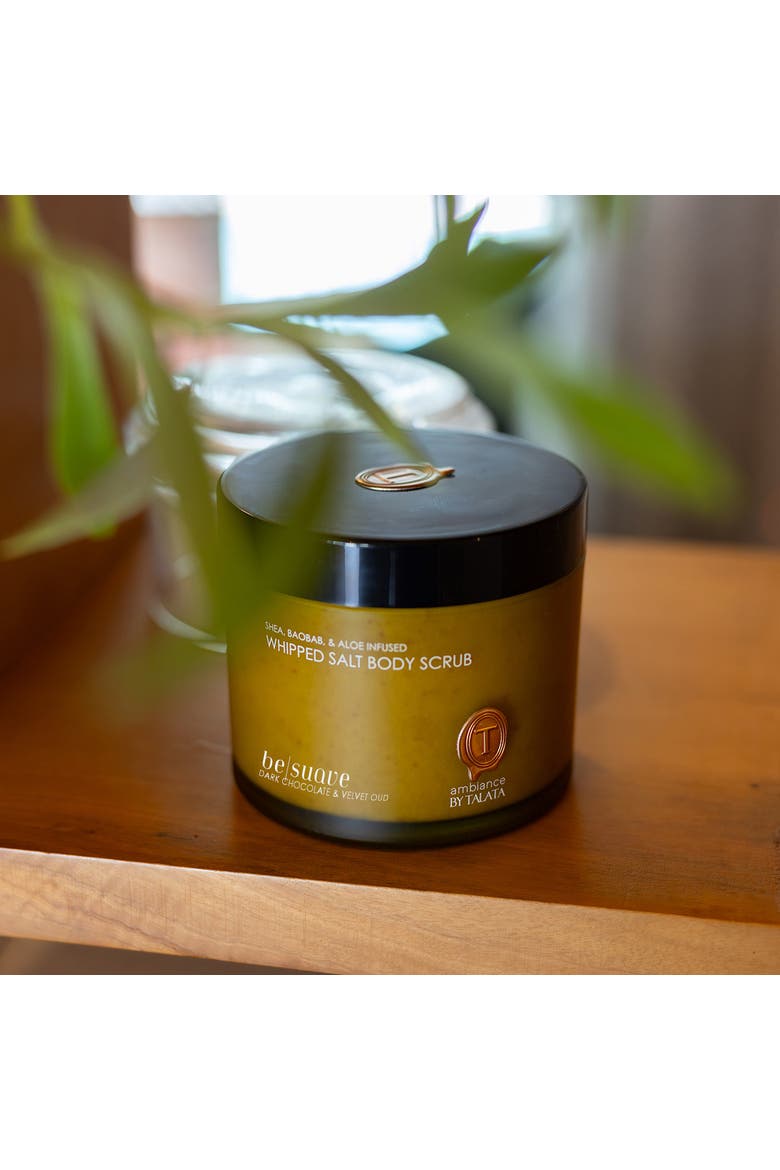 Dark Chocolate & Velvet Oud Whipped Salt Body Scrub, Alternate, color, No color