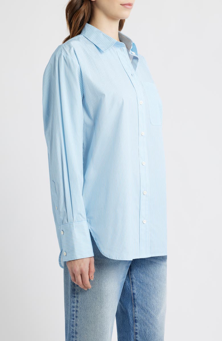 FRAME Relaxed Fit Stretch Linen Button-Up Shirt, Alternate, color, Cream Multi