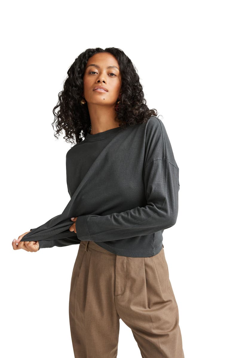 Richer Poorer The Relaxed Crop Long Sleeve Tee, Main, color, Stretch Limo