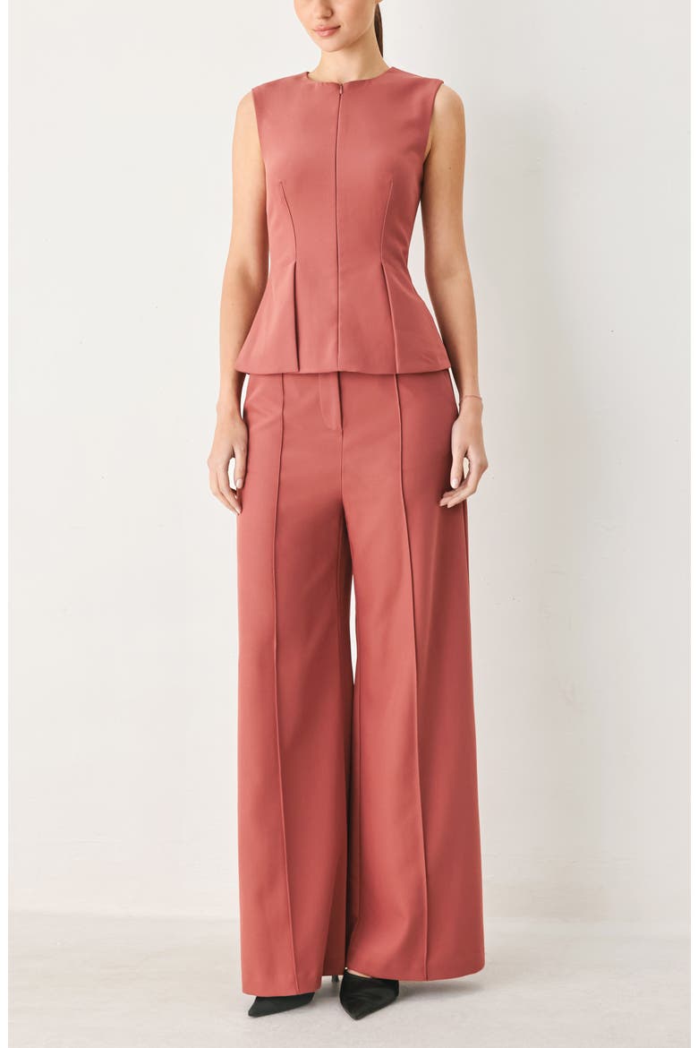Wide Leg Pintuck Trousers, Alternate, color, DRIED ROSE