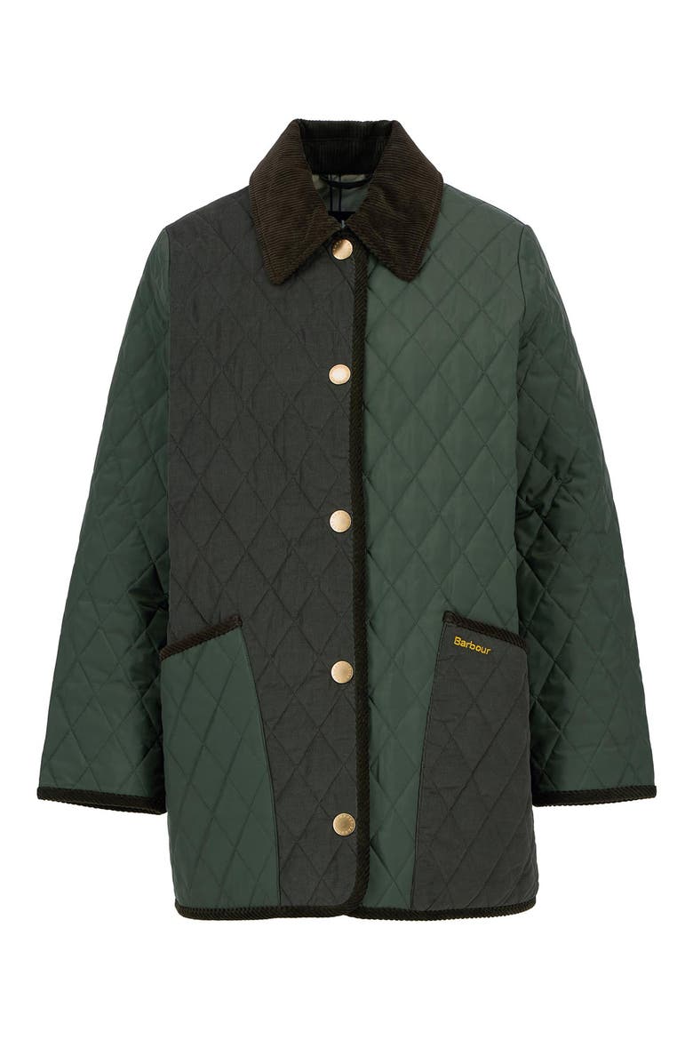 Meryl Colorblock Quilted Jacket, Alternate, color, OLIVE/ ANCIENT TARTAN