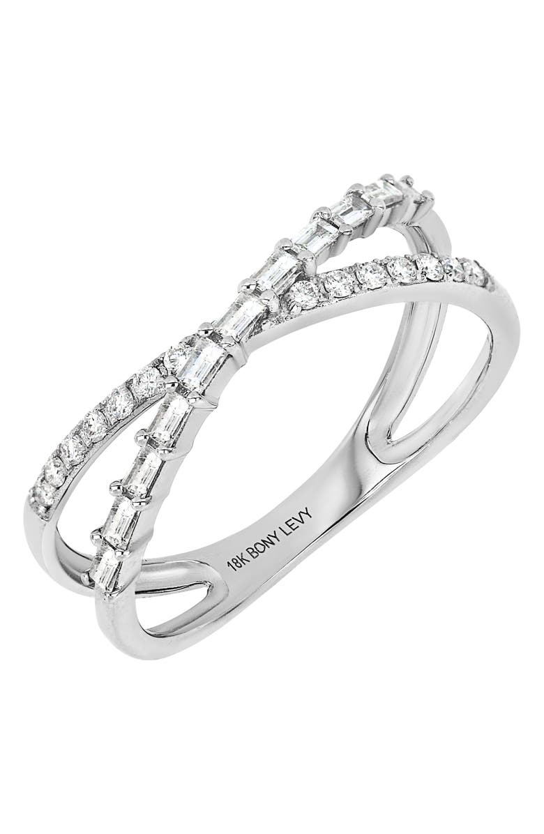 Bony Levy Gatsby Round & Baguette Diamond Ring, Alternate, color, 