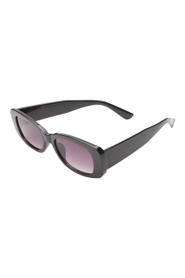 52mm Rectangular Sunglasses, Alternate, color, BLACK