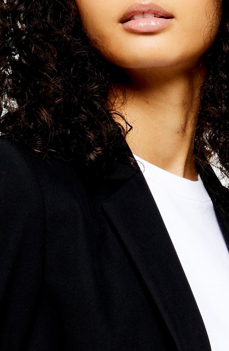 Topshop Single Breasted Longline Blazer, Alternate, color,