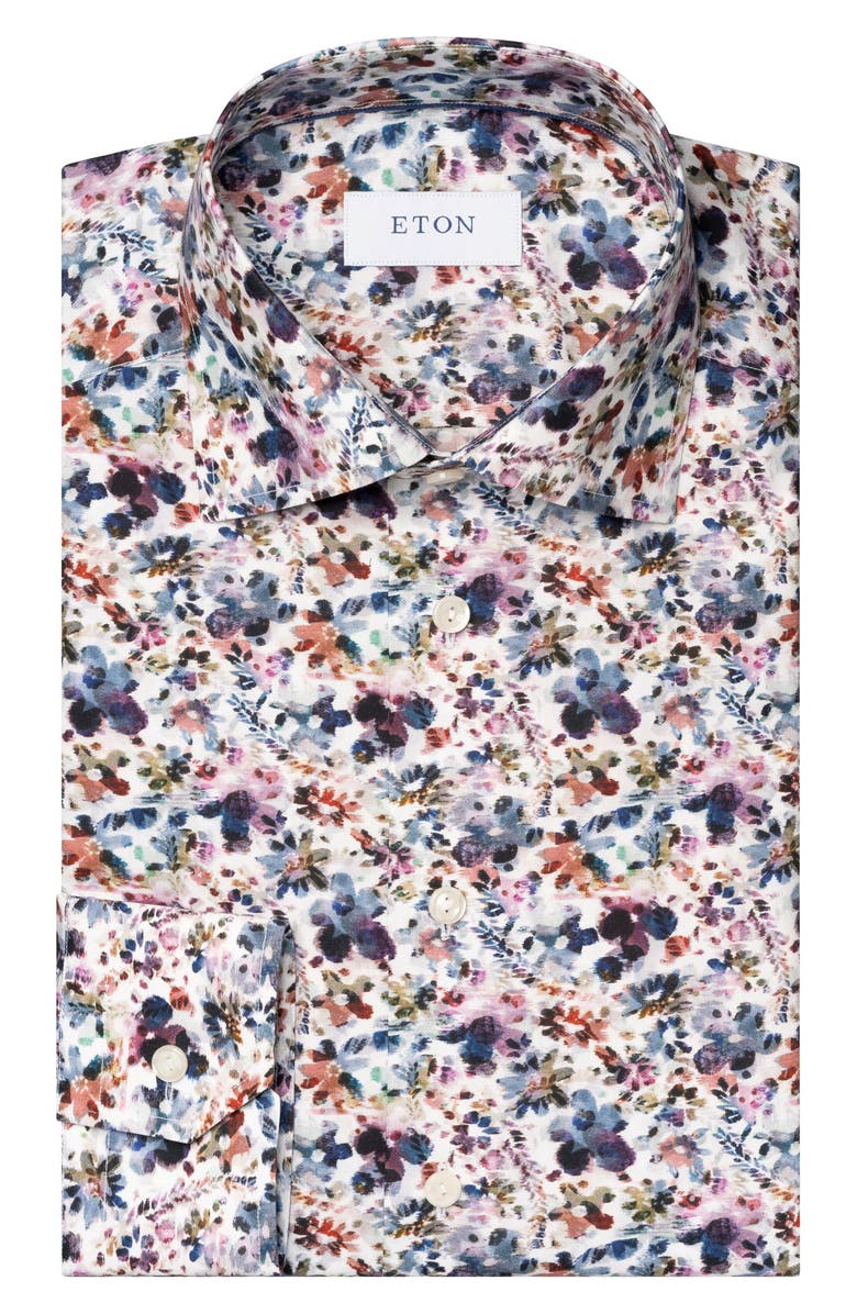 Eton Contemporary Fit Floral Dress Shirt, Alternate, color,
