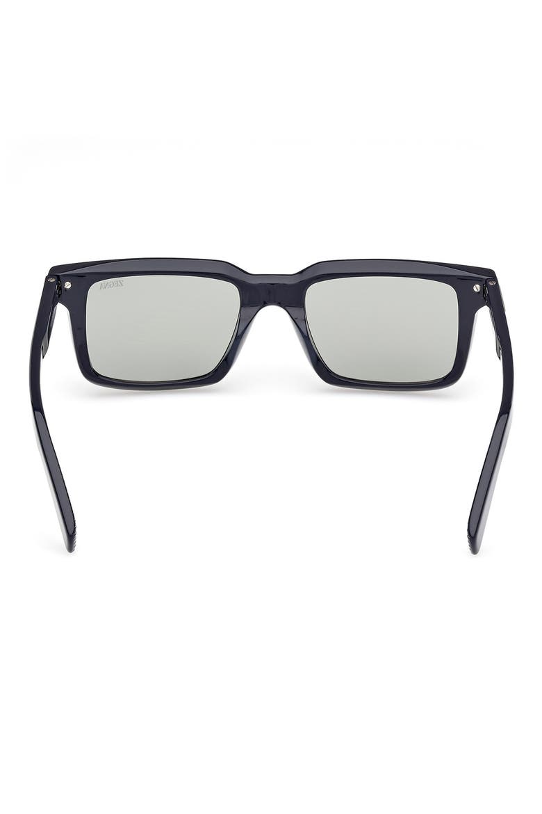 53mm Rectangular Sunglasses, Alternate, color, SHINY BLUE / MATTE GUNMETAL