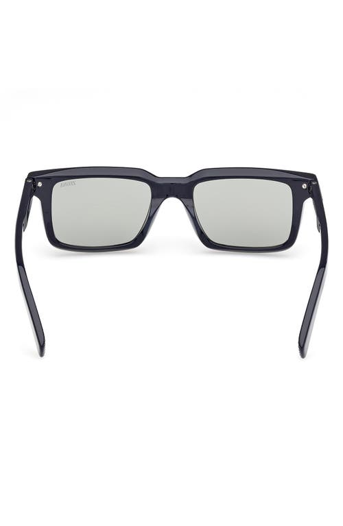 Zegna 53mm Rectangular Sunglasses In Black