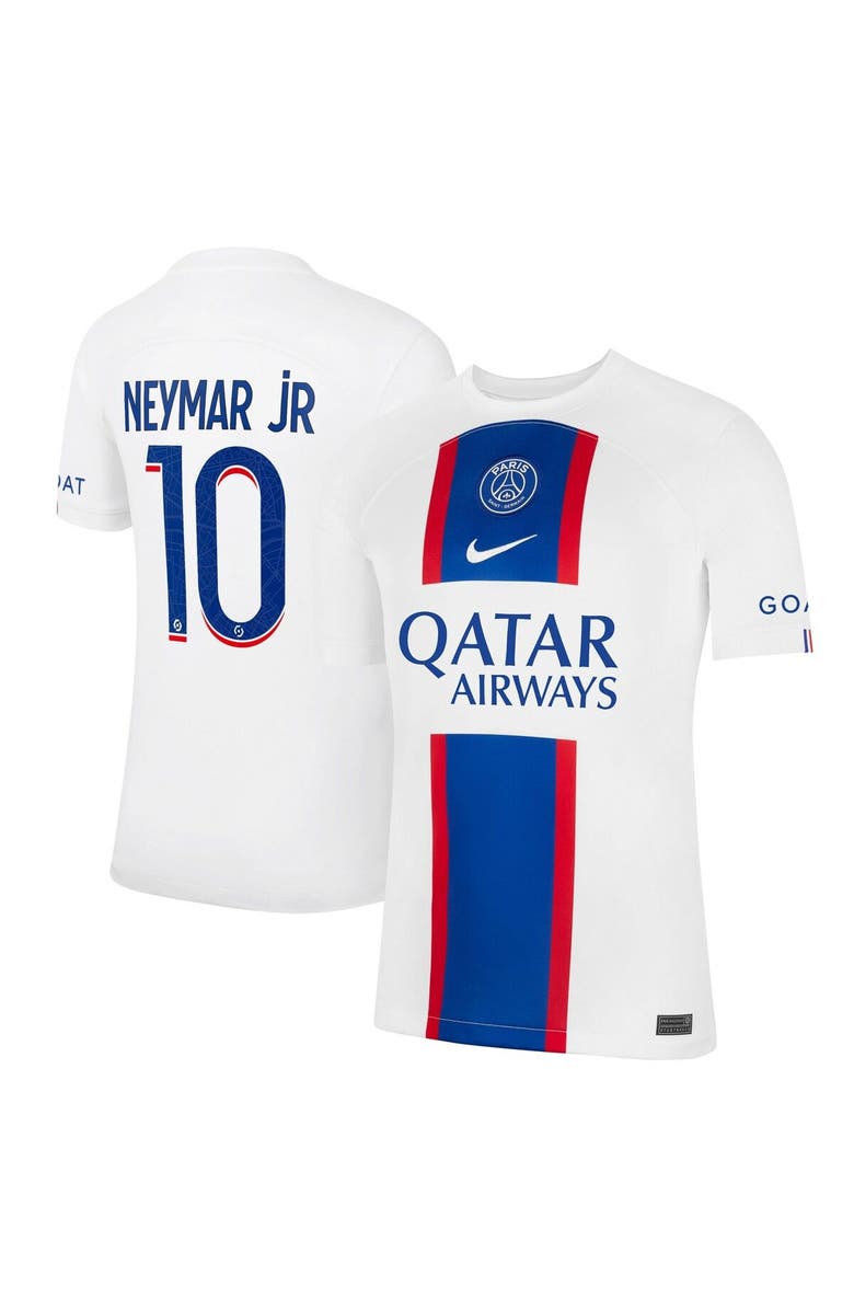 Nike Men's Nike Neymar Jr. White Paris Saint-Germain 2022/23 Third Breathe Stadium Replica Player Jersey, Main, color,