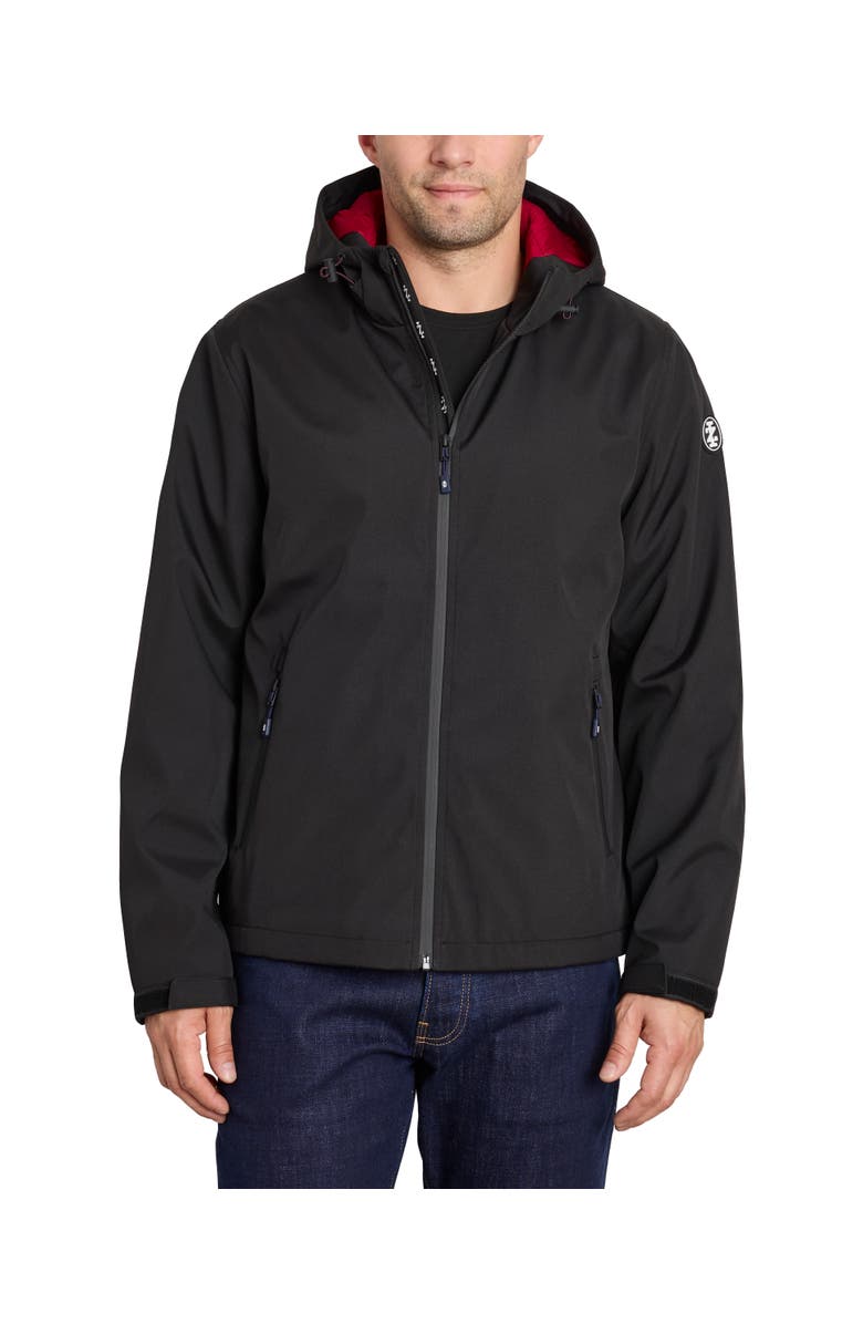 IZOD Men's Lightly Filled Laminated Stretch Jacket, Main, color, Black