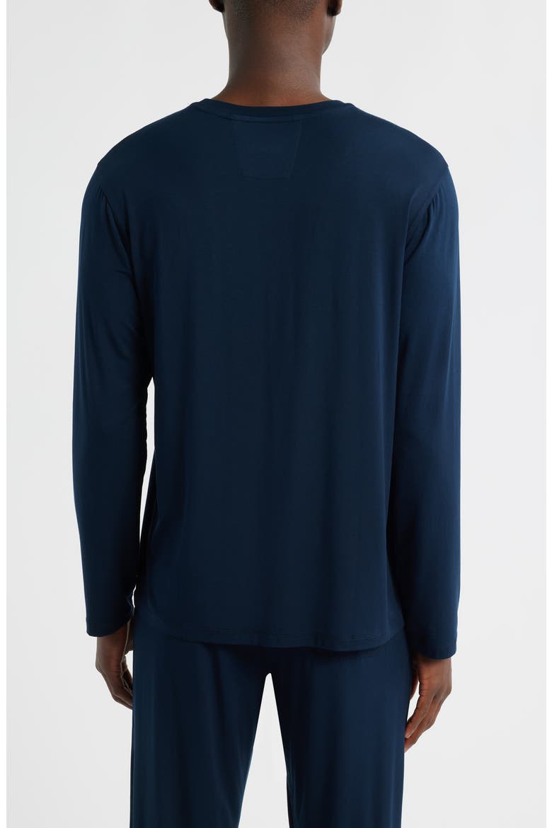 Long Sleeve Modal & Silk Pajama Top, Alternate, color, MIDNIGHT