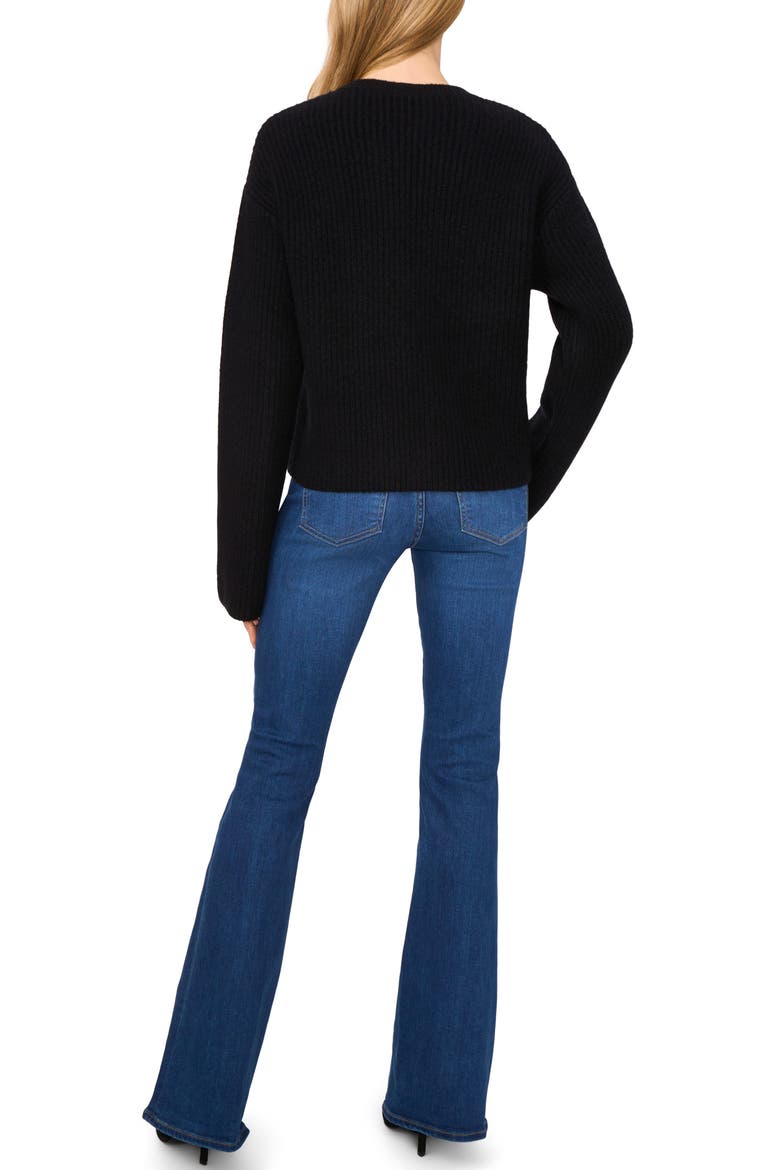Three Bow Cardigan, Alternate, color, RICH BLACK