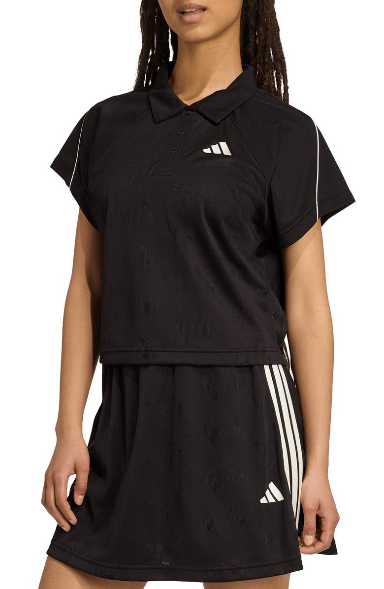 adidas Stadium 3-Stripes Tennis Jacquard Polo, Main, color,