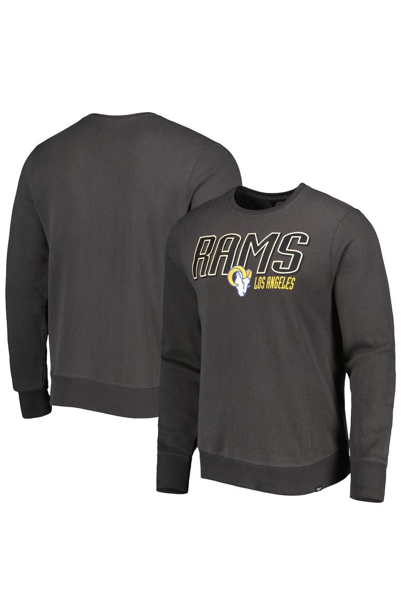 '47 Men's '47 Charcoal Los Angeles Rams Locked In Headline Pullover Sweatshirt, Main, color, Charcoal