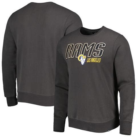 Men's '47 Charcoal Los Angeles Rams Locked In Headline Pullover Sweatshirt