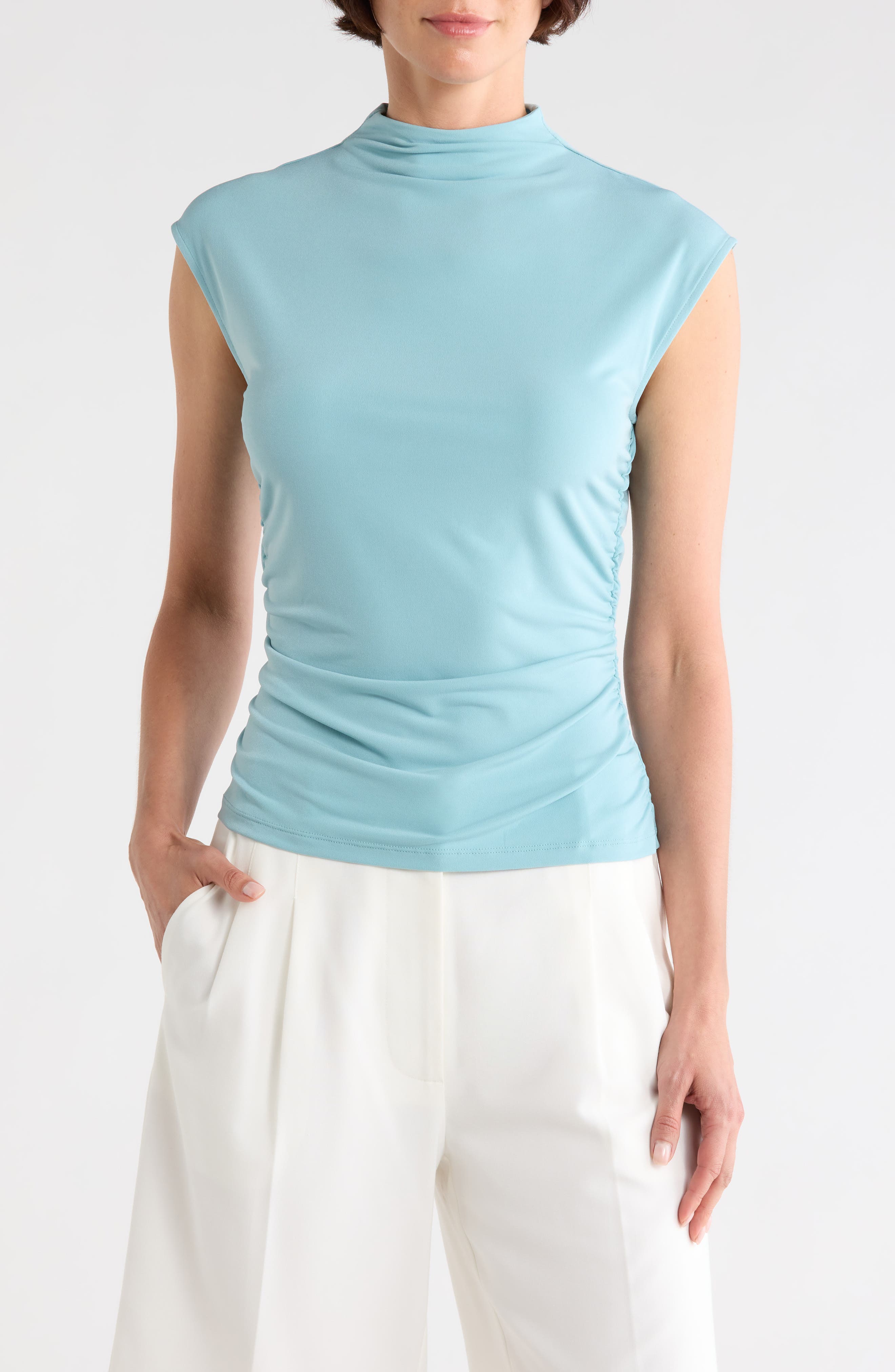 DKNY Funnel Neck Jersey Top