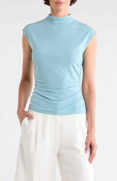 DKNY Funnel Neck Jersey Top