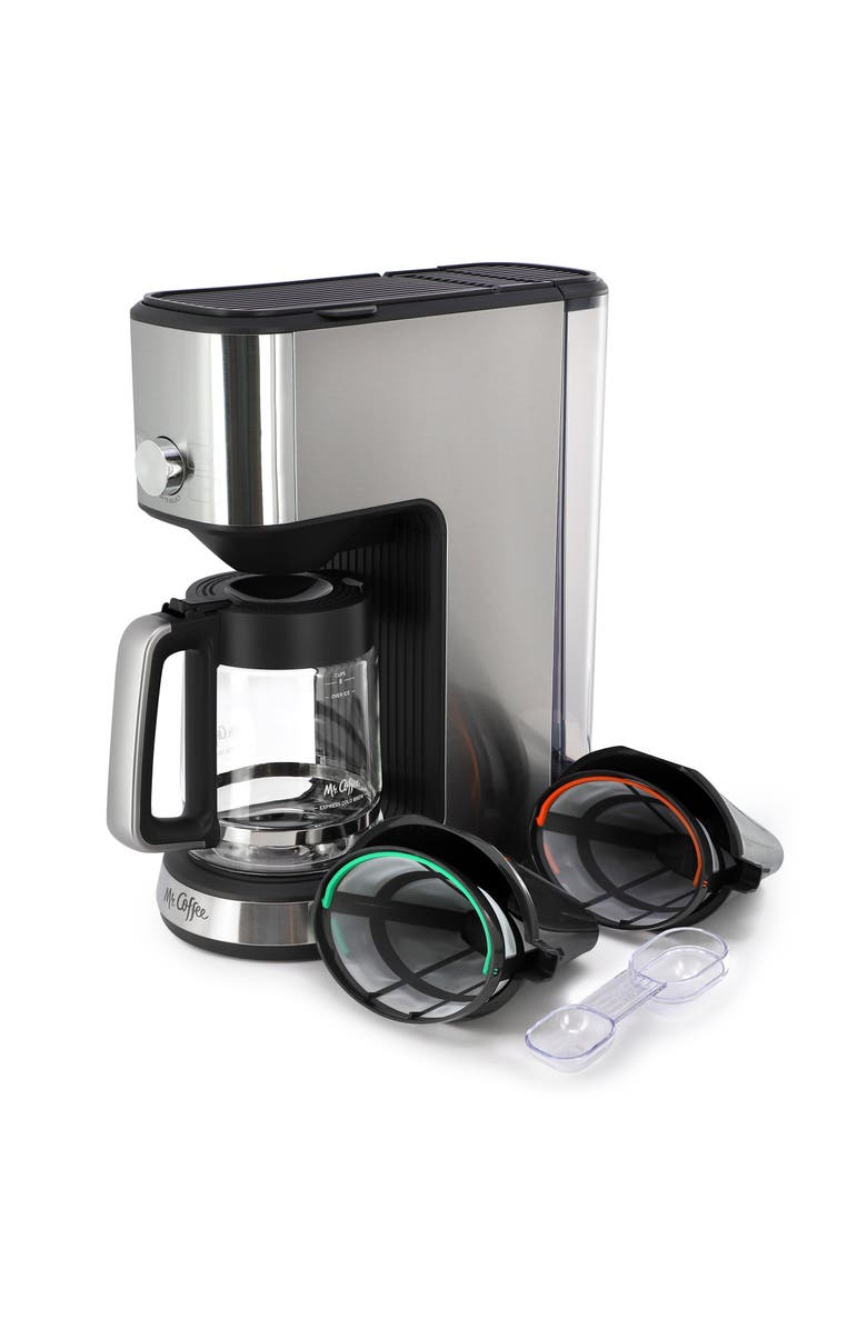 Mr. Coffee Perfect Brew Programmable 8 Cup Intelligent Coffee and Tea Brewer in Silver, Alternate, color, Silver
