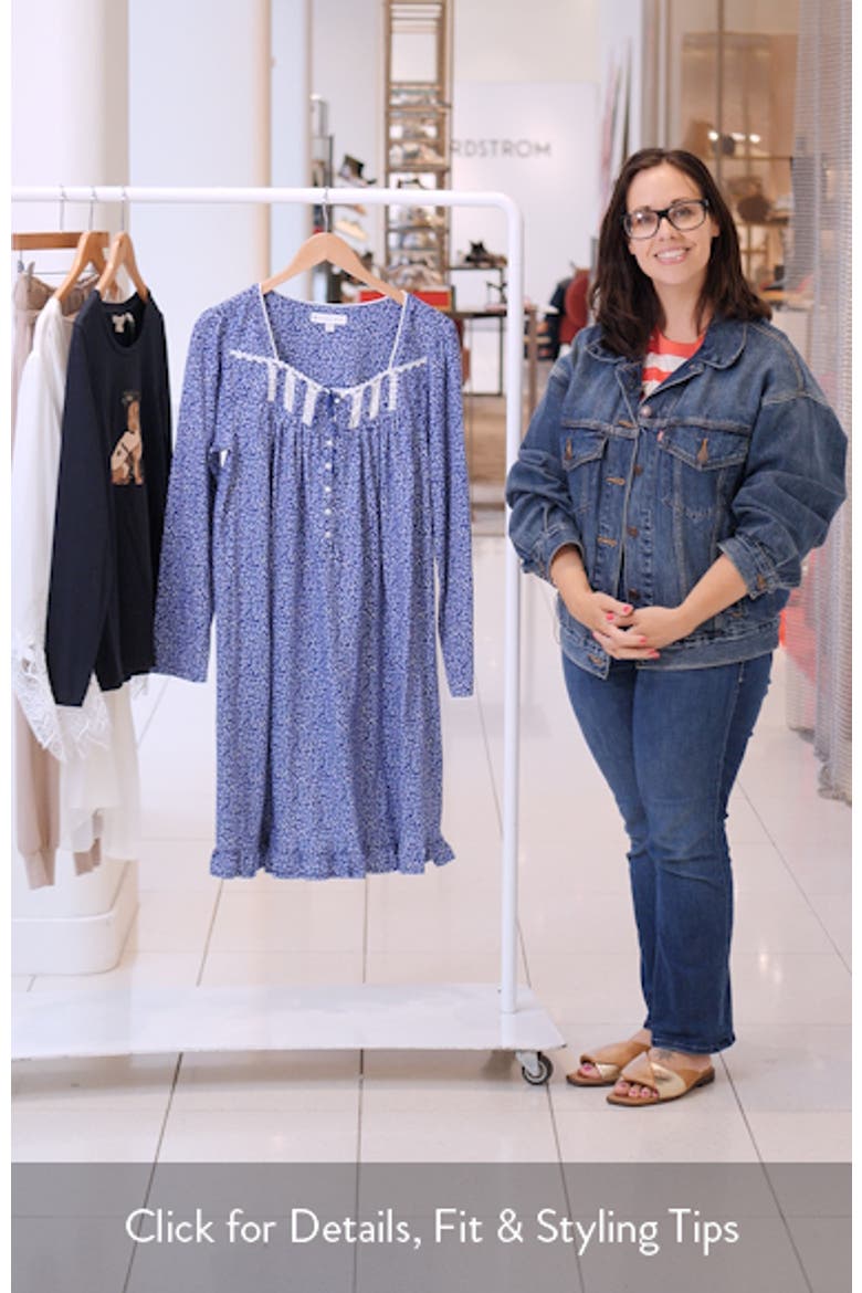 Long Sleeve Cotton Jersey Short Nightgown video