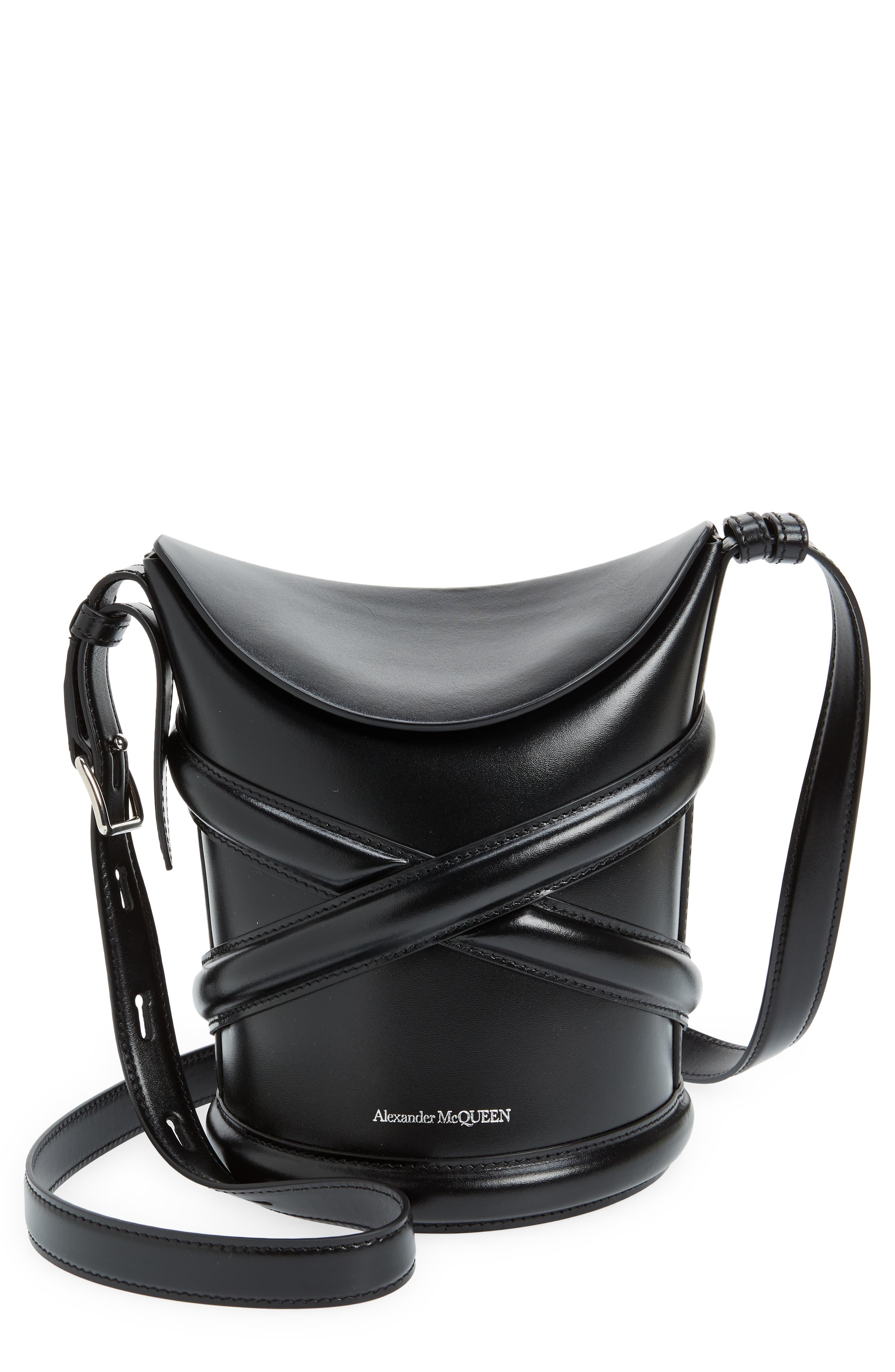 McQueen Small The Curve Leather Shoulder Bag, Main, color, 