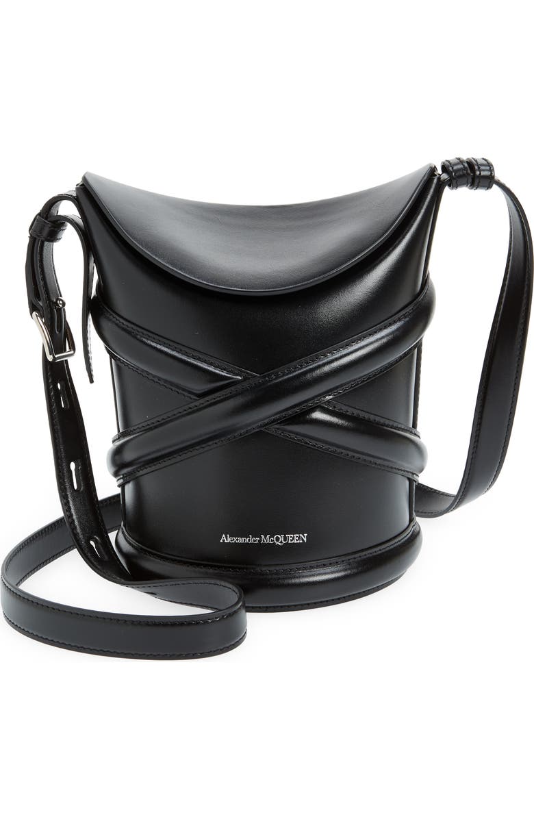 McQueen Small The Curve Leather Shoulder Bag, Main, color,