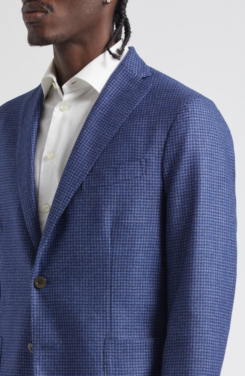 Boglioli K-Jacket Check Wool, Silk & Linen Sport Coat, Alternate, color, Blue