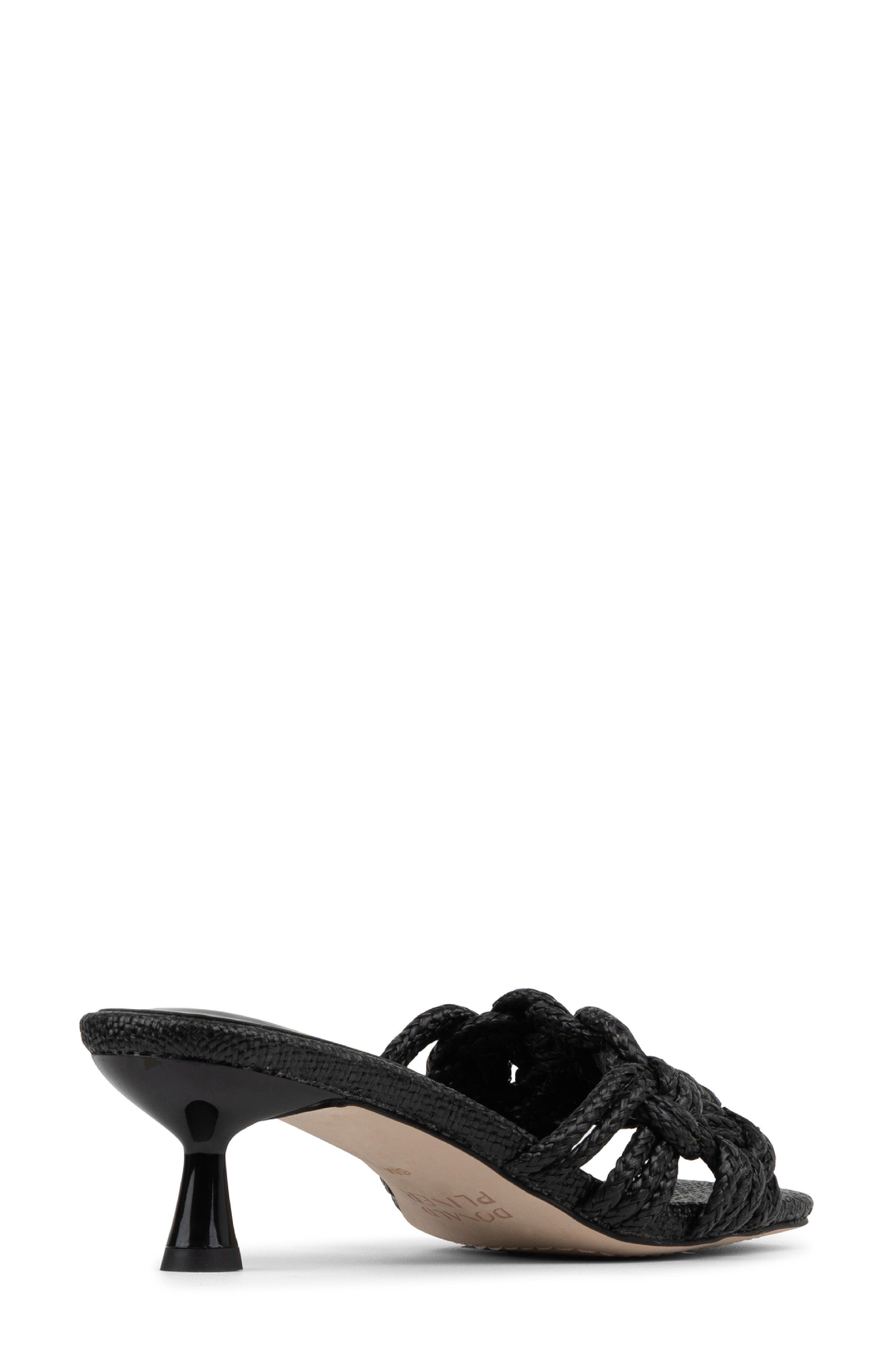 Donald Pliner Raffia Kitten Heel Slide Sandal, Alternate, color, Black