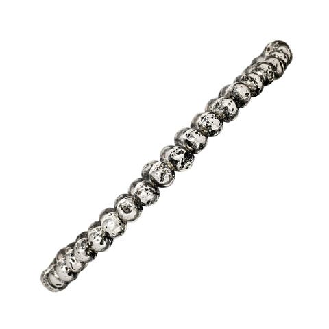 4mm Sterling Silver Lava Shape Bead Bracelet