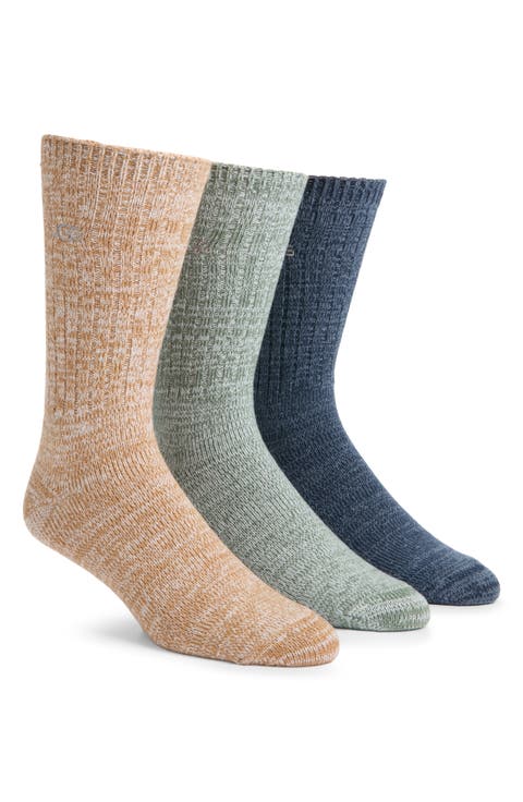 3-Pack Assorted Trey Rib Knit Cozy Socks