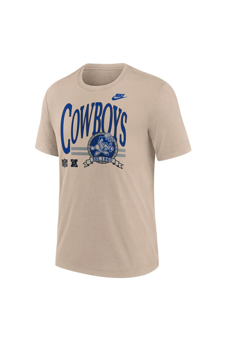 Men's Nike Sand Dallas Cowboys Rewind Tri-Blend T-Shirt, Alternate, color, Sand