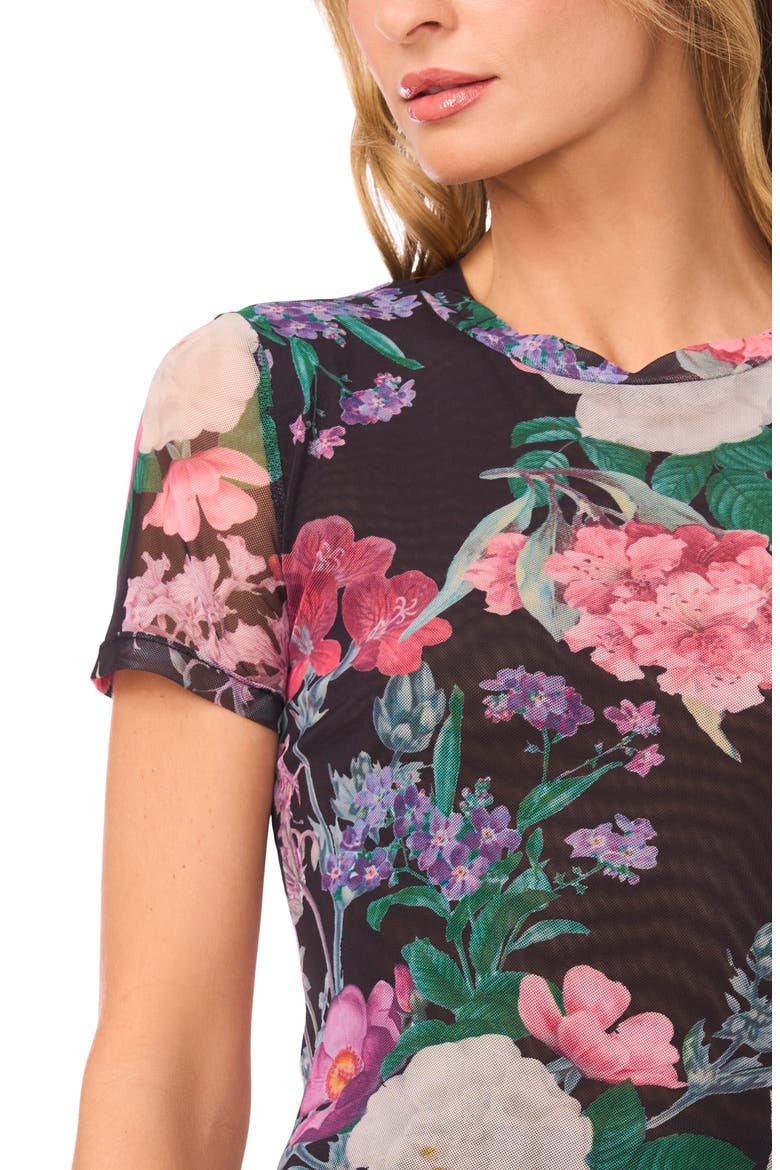 Devin Floral Mesh T-Shirt, Alternate, color, RICH BLACK